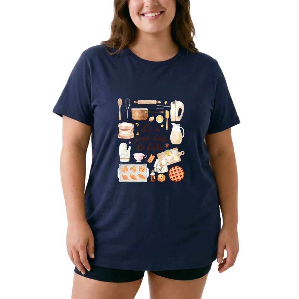 Baking Tools And Desserts Pattern tshirt 100% cotton