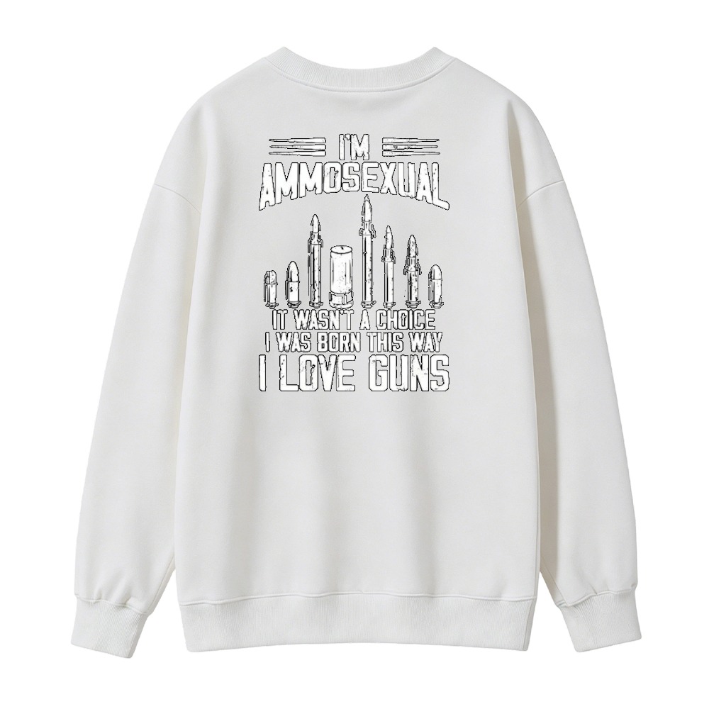 I Love Guns Ammunition Graphic Print Sweatshirt