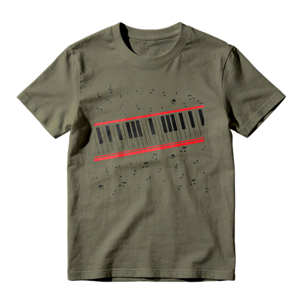 Piano Keyboard With Music Notes T-shirt