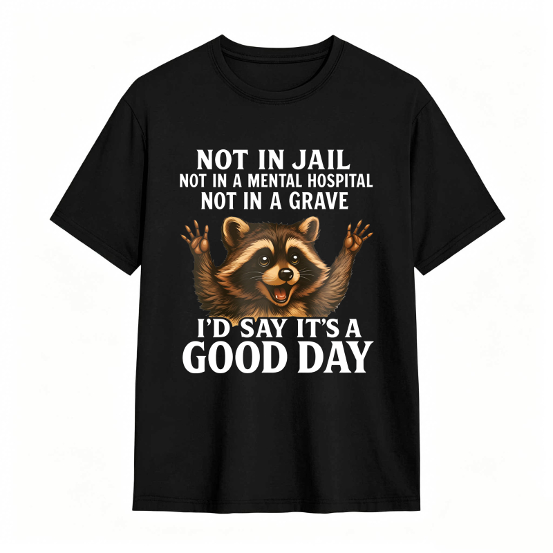 Raccoon Not In Jail Not In A Mental Hospital Not In A Grave I D Say Its A Good Day Unisex Classic T-shirt