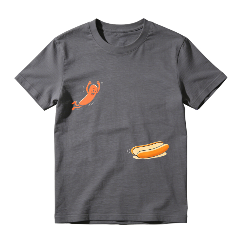 Sausage Jumping Into Hot Dog Bun  Classic T-shirt