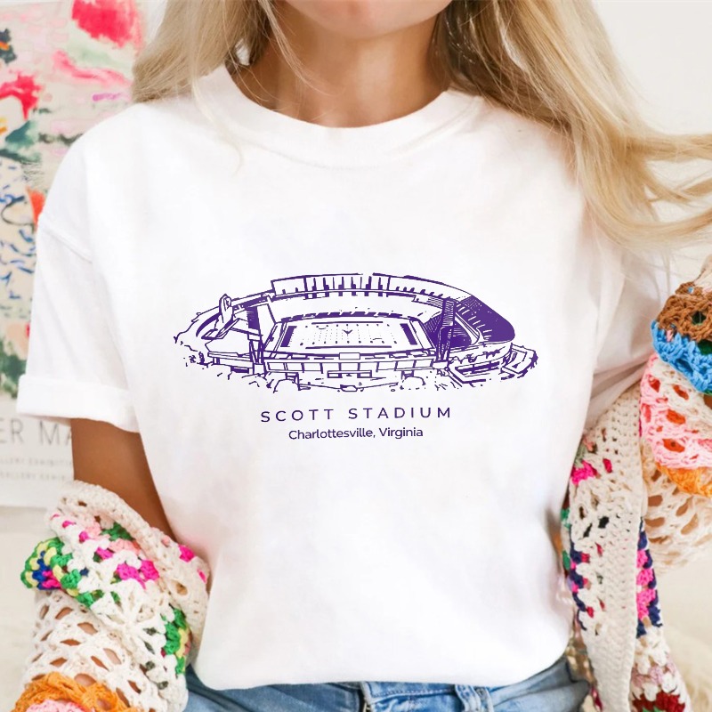 Scott Stadium Charlottesville Virginia Stadium Graphic T-shirt
