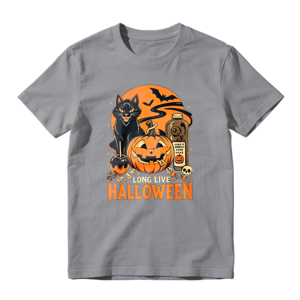 Halloween Pumpkin Cat Bat Skull Long Live Halloween Unisex Classic T-shirt