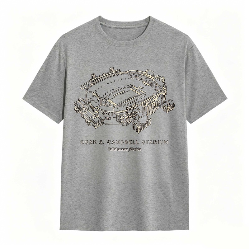 Doak S Campbell Stadium Tallahassee Florida Architectural Blueprint Design T-shirt