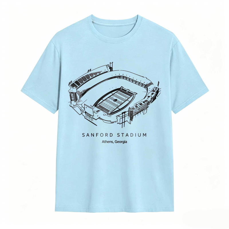 Sanford Stadium Athens Georgia Architectural Sketch T-shirt