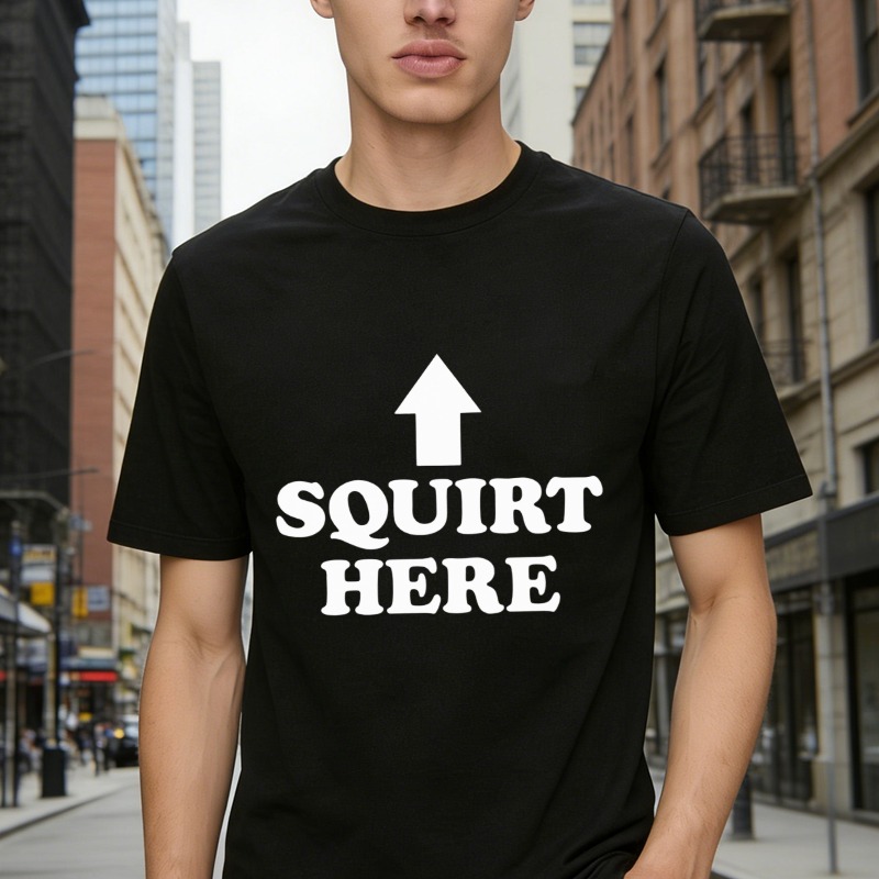 Squirt Here Arrow Graphic T-shirt