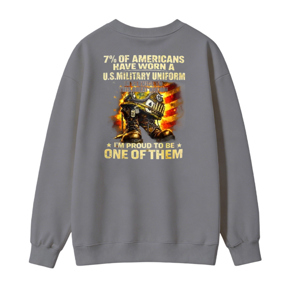 Proud American Military Veteran Service Graphic Sweatshirt