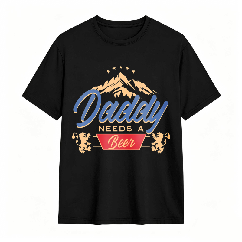 Mountain And Beer Text Design Unisex Classic T-shirt