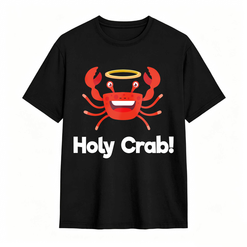 Crab With Halo And Text Holy Crab Unisex Classic T-shirt