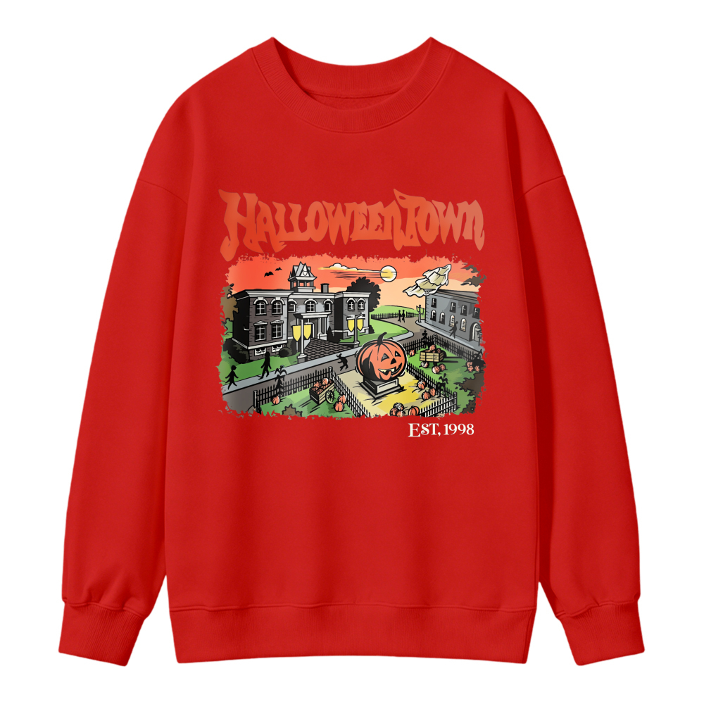Halloweentown Est Nineteen Ninety Eight Print Unisex Crewneck Classic Sweatshirt