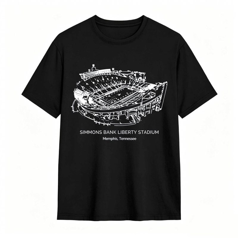 Simmons Bank Liberty Stadium Memphis Tennessee Architectural Blueprint Design T-shirt