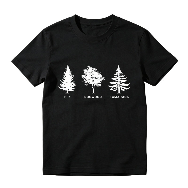 Fir Dogwood Tamarack Tree Silhouettes Graphic T-shirt