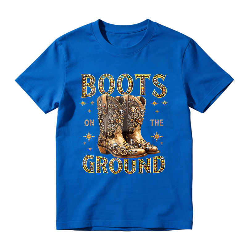 Boots On The Ground Western Cowboy Boots Design Classic T-shirt