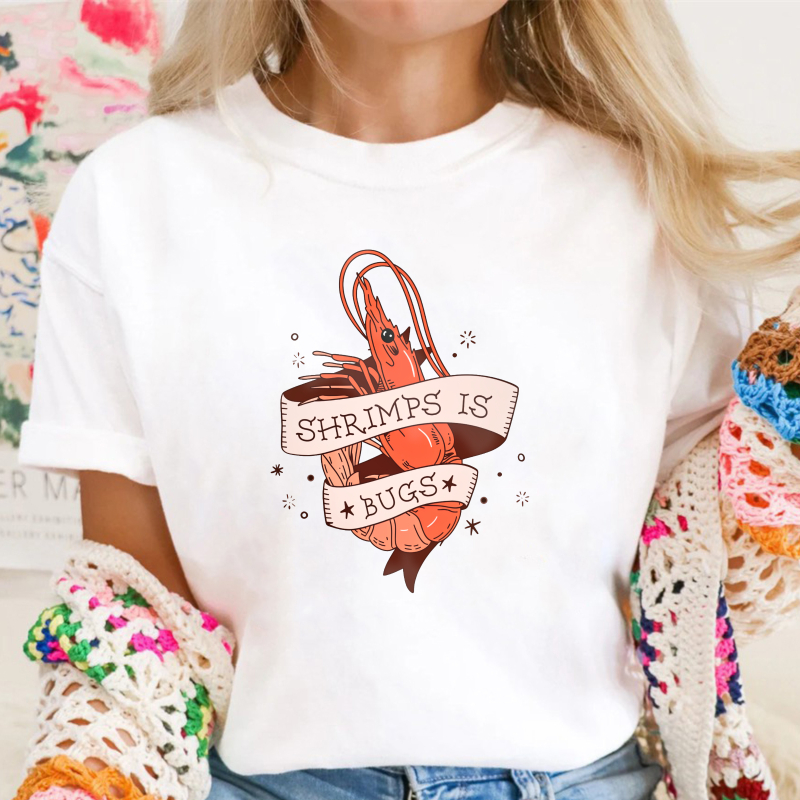 Shrimps Is Bugs Shrimp Heart Banner Graphic Unisex Classic T-shirt