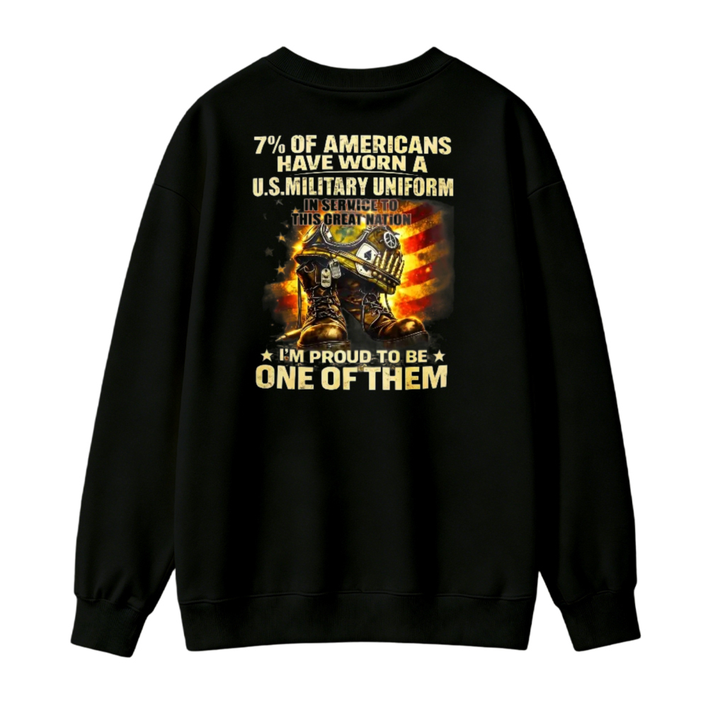 Proud American Military Veteran Service Graphic Sweatshirt
