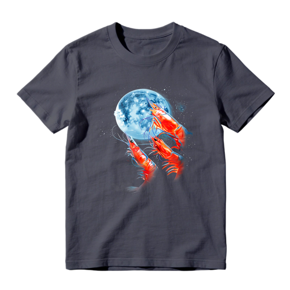 Red Lobsters And Blue Moon Space Art Unisex Classic T-shirt