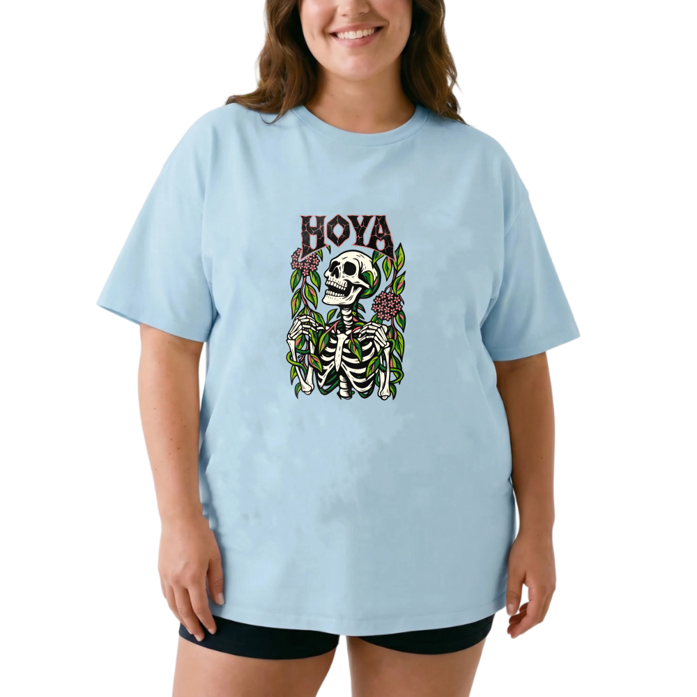 Hoya Skull Floral Design Print tshirt 100% cotton