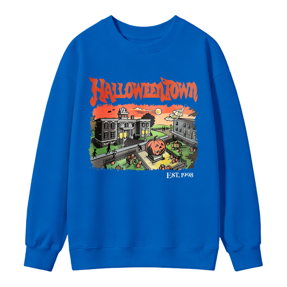 Halloweentown Est Nineteen Ninety Eight Print Unisex Crewneck Classic Sweatshirt