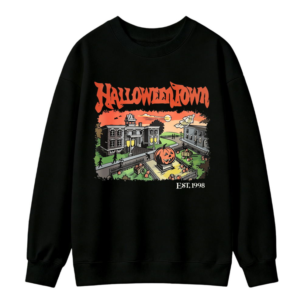 Halloweentown Est Nineteen Ninety Eight Print Unisex Crewneck Classic Sweatshirt