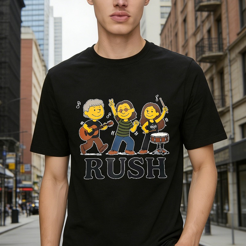 Rush Band Cartoon Characters Music Group Unisex Classic T-shirt