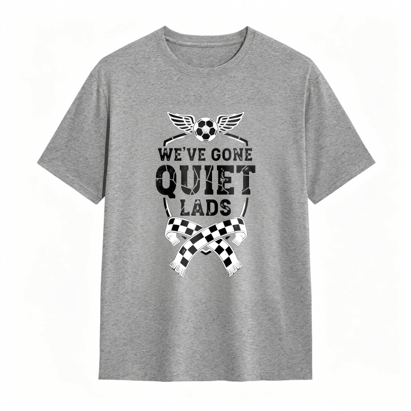 Weve Gone Quiet Lads Soccer Ball Wings And Checkered Flag Design Unisex Classic T-shirt