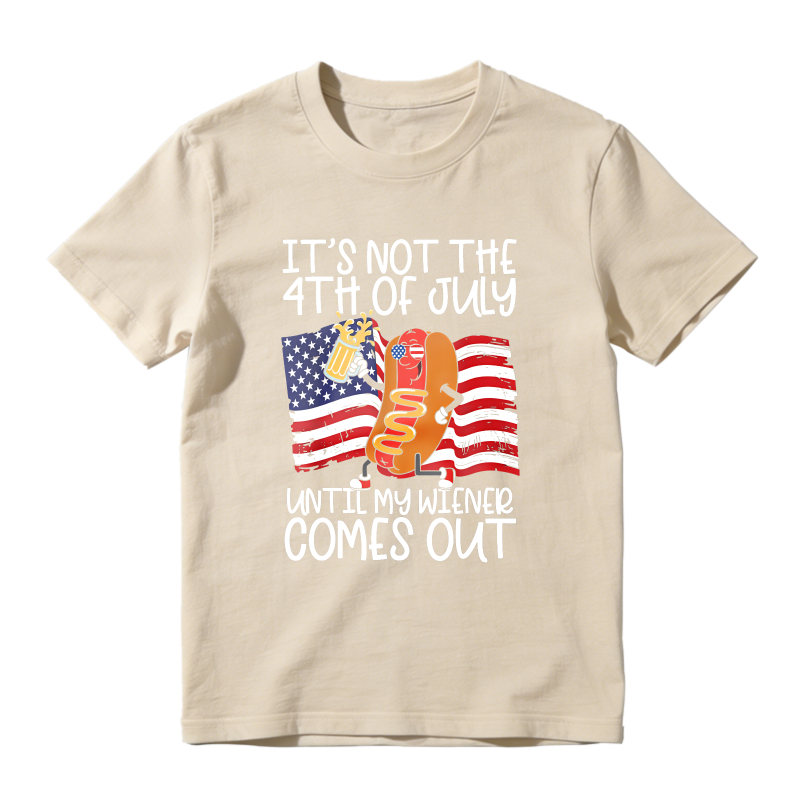 Fourth Of July Hot Dog And American Flag Design Unisex Classic T-shirt