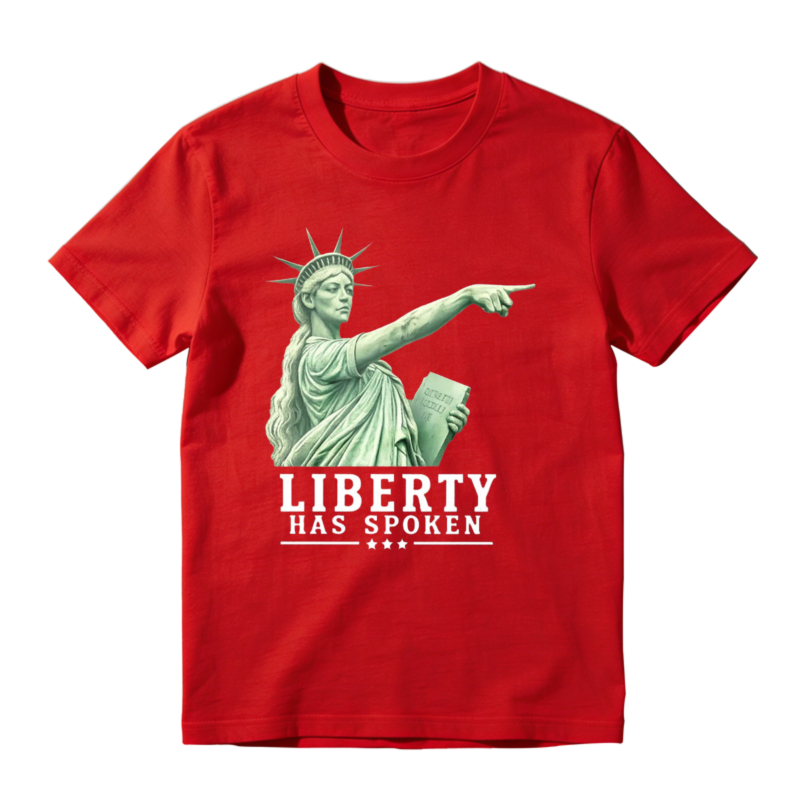 Liberty Has Spoken Statue Of Liberty Pointing Graphic Unisex Classic T-shirt
