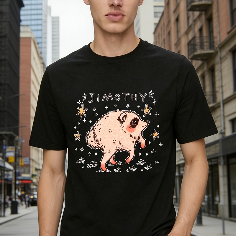 Jimothy Cute Hedgehog With Stars And Plants Unisex Classic T-shirt