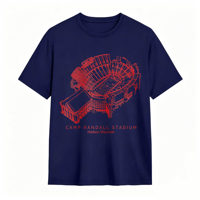 Camp Randall Stadium Madison Wisconsin Architectural Design T-shirt