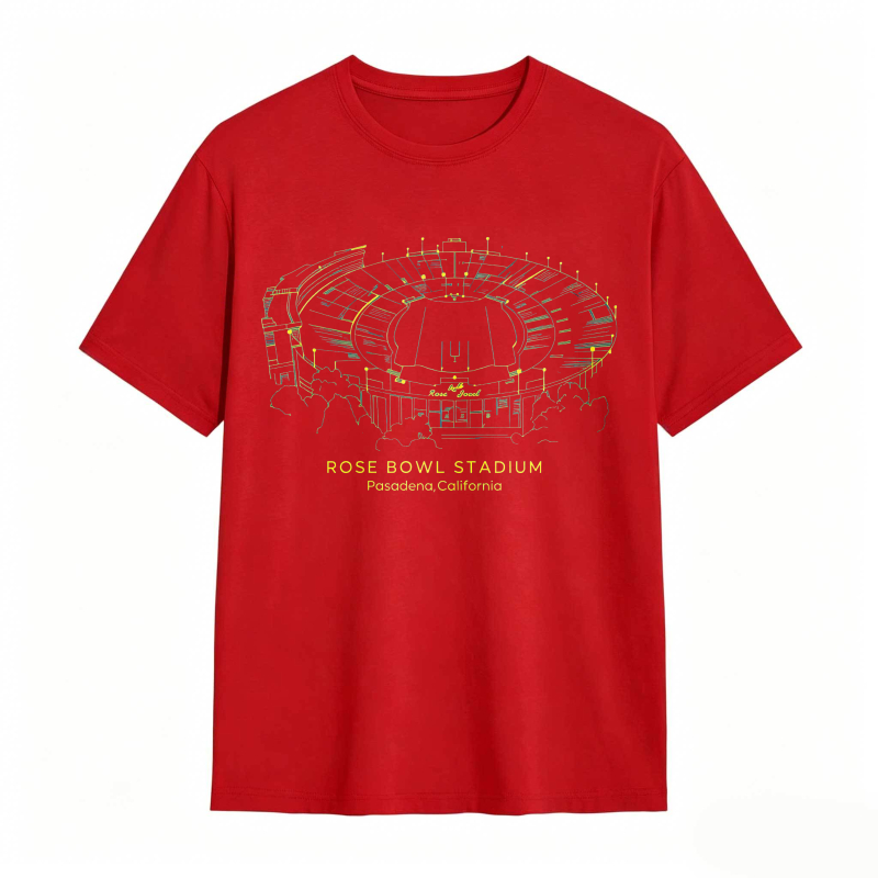 Rose Bowl Stadium Architectural Blueprint Design T-shirt