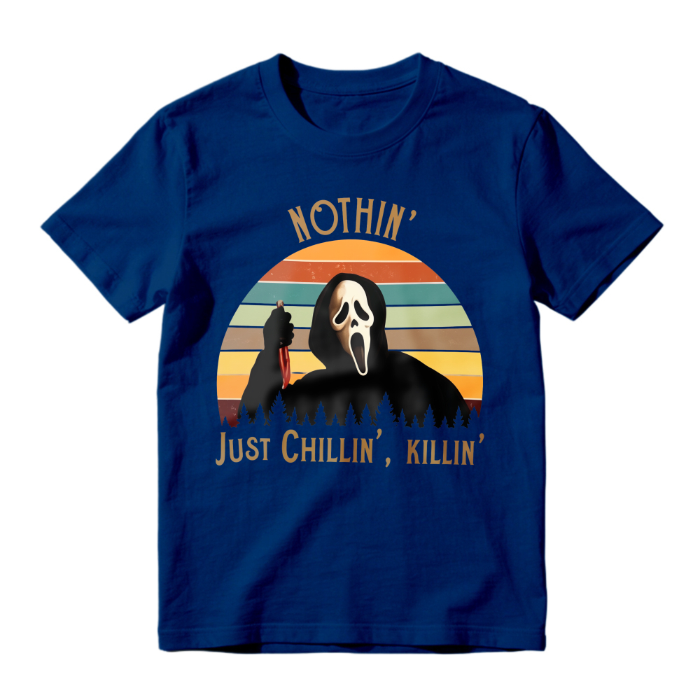 Nothin Just Chillin Killin Ghostface Horror Movie Retro Sunset Unisex Classic T-shirt