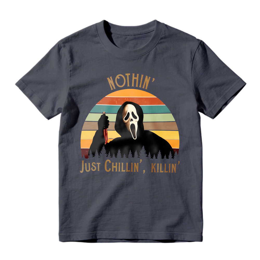 Nothin Just Chillin Killin Ghostface Horror Movie Retro Sunset Unisex Classic T-shirt