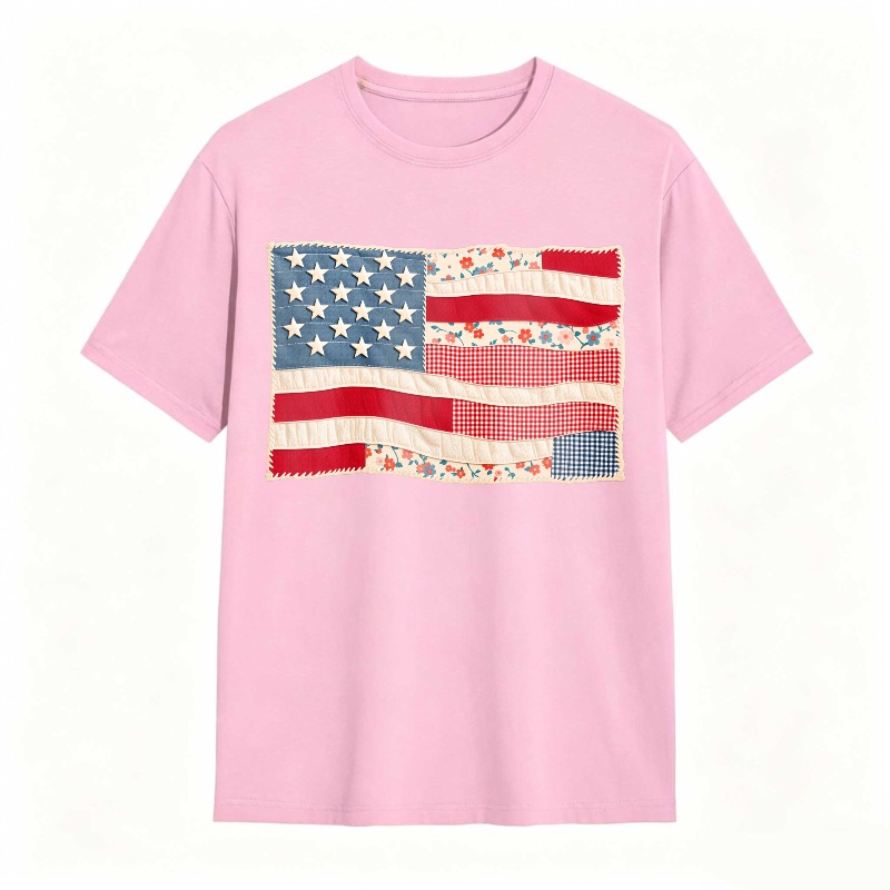 American Flag Patchwork Design Unisex Classic T-shirt