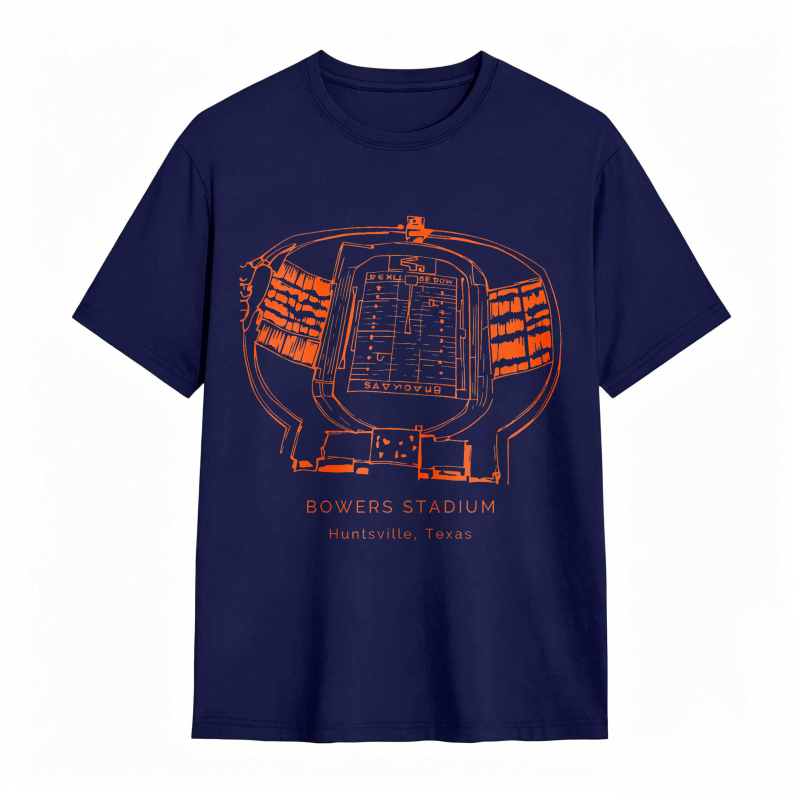 Bowers Stadium Huntsville Texas Arena Map Design T-shirt