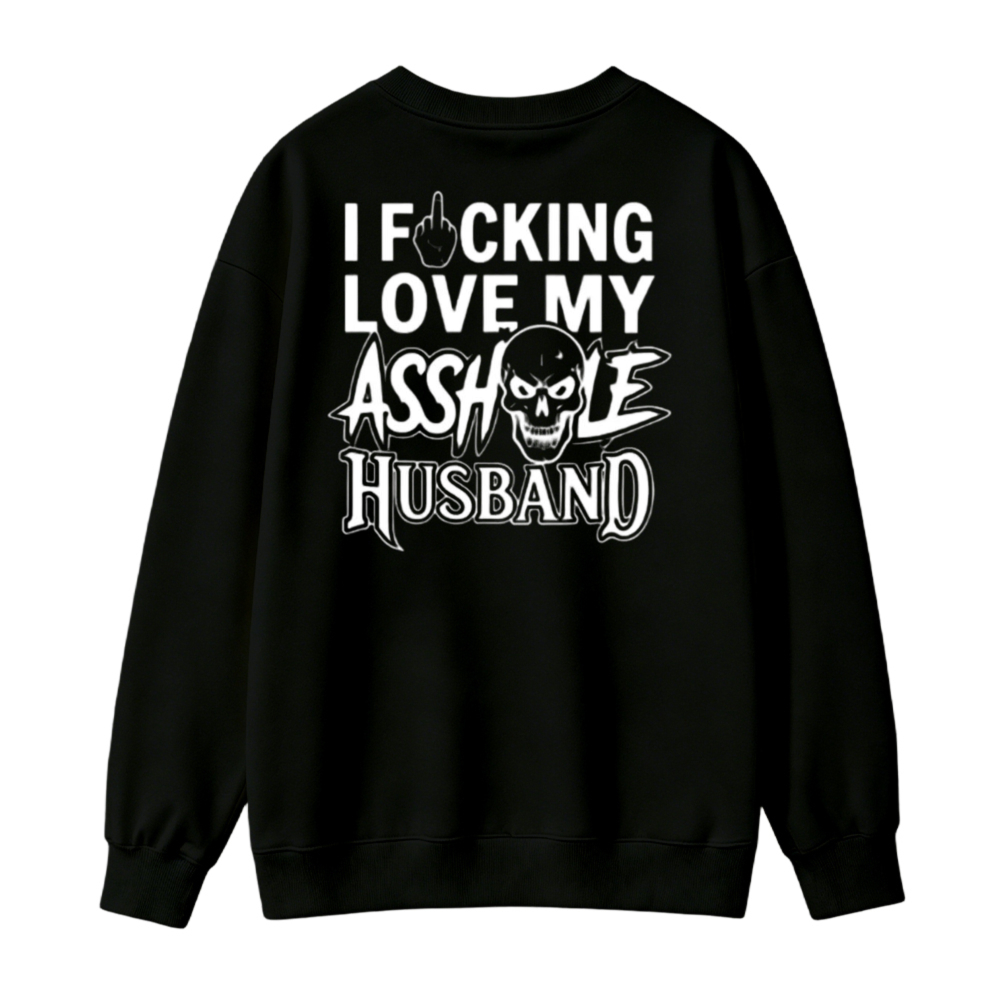 Funny Skull Graphic I Love My Husband Sweatshirt