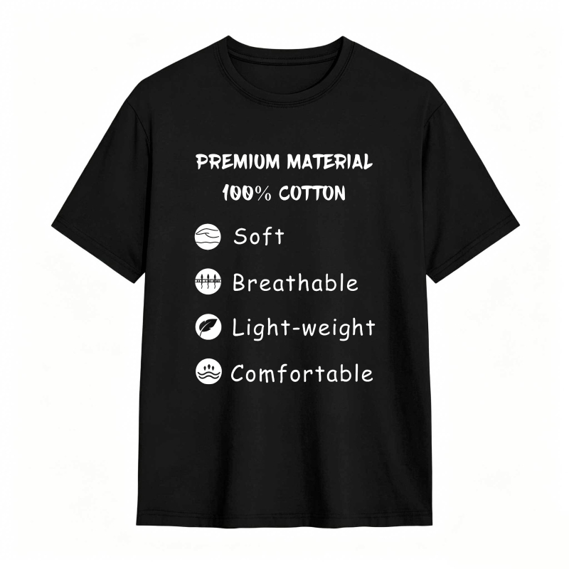Premium Material 100 Cotton Soft Breathable Light Weight Comfortable Unisex Classic T-shirt