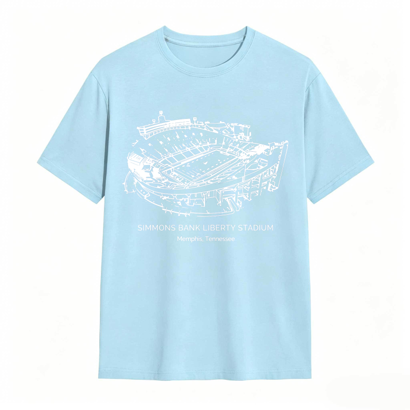 Simmons Bank Liberty Stadium Memphis Tennessee Architectural Blueprint Design T-shirt