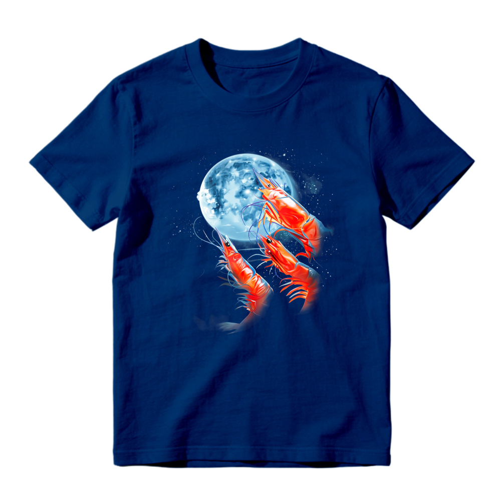 Red Lobsters And Blue Moon Space Art Unisex Classic T-shirt