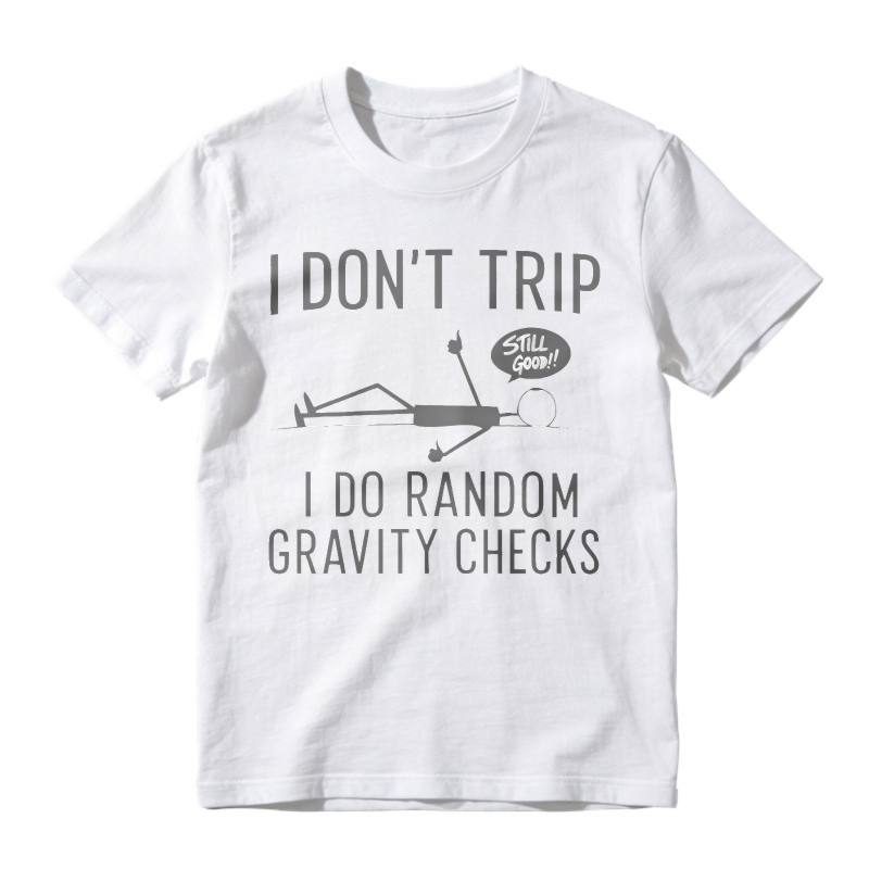 Humor Stick Figure Gravity Check Casual T-shirt