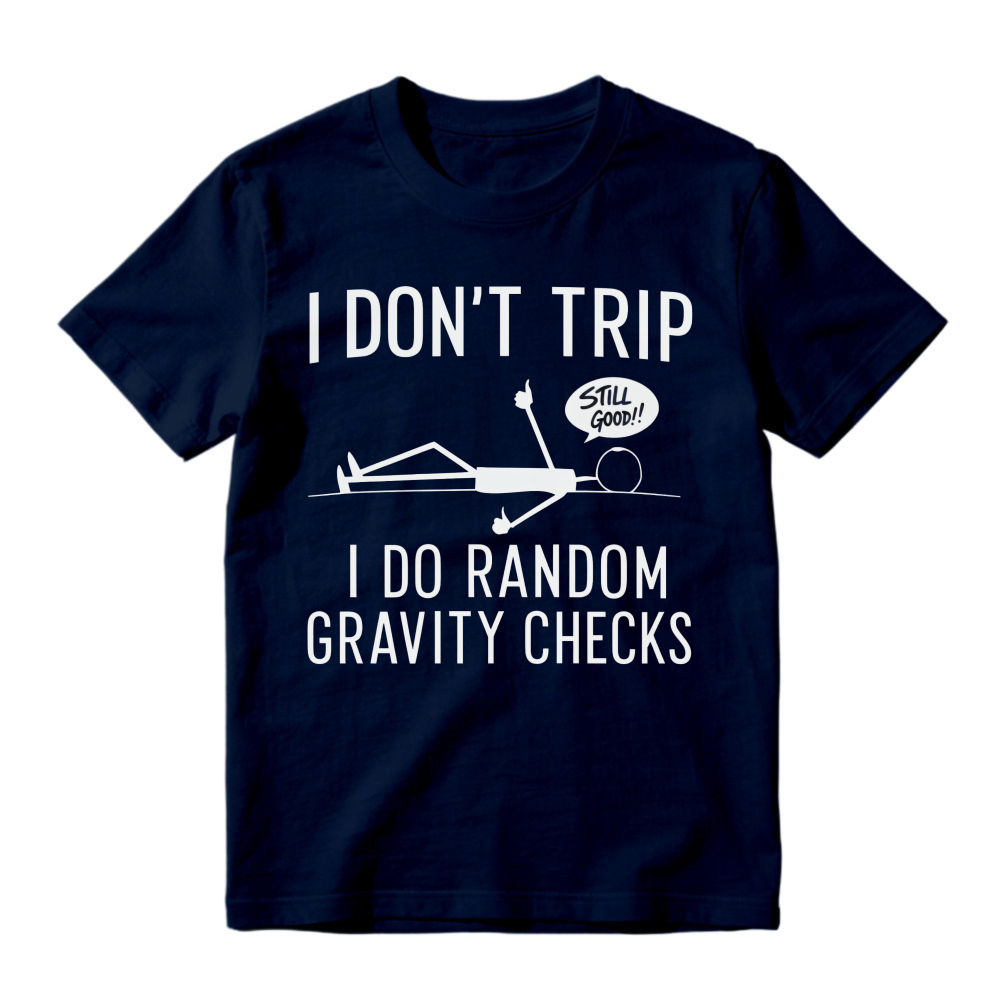 Humor Stick Figure Gravity Check Casual T-shirt
