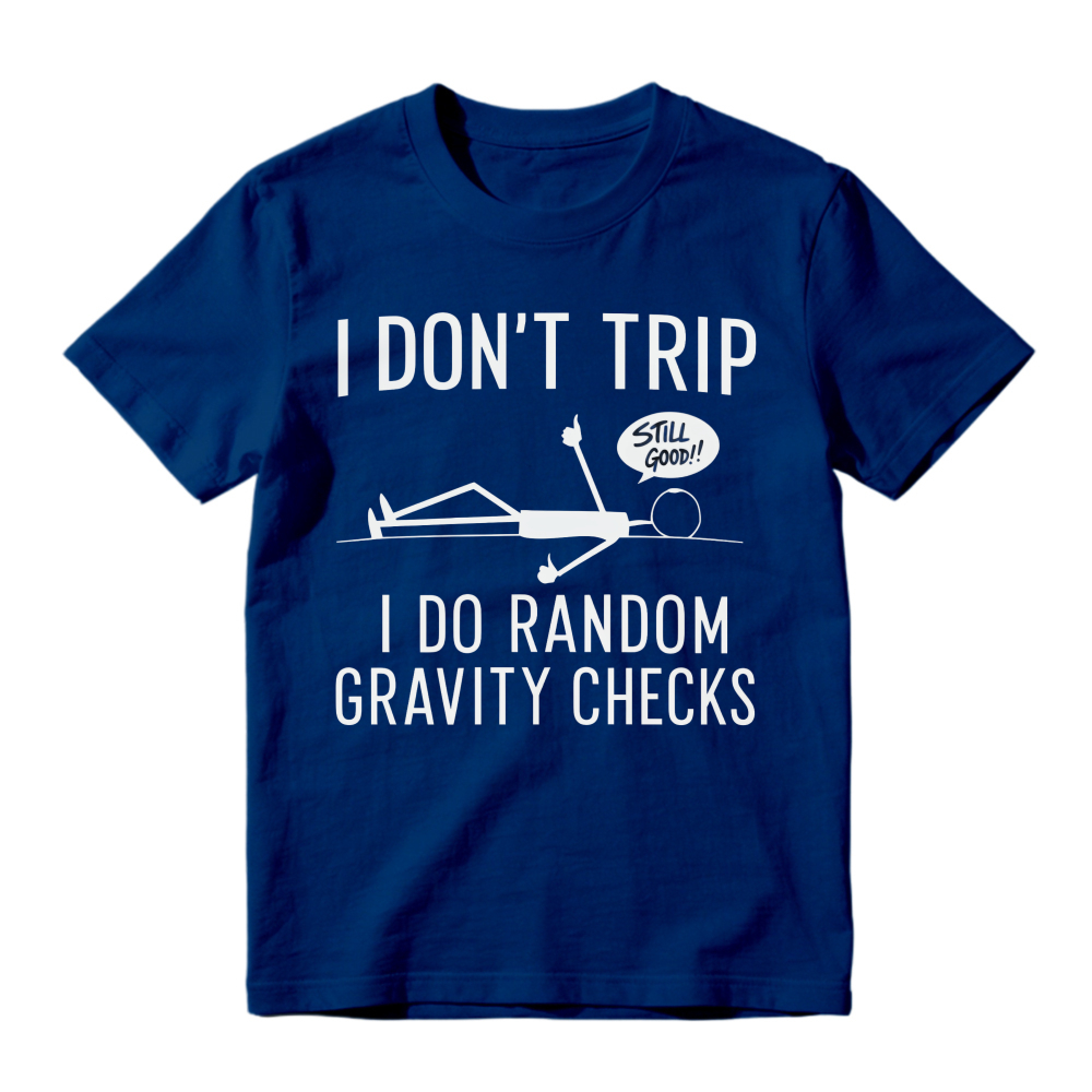 Humor Stick Figure Gravity Check Casual T-shirt