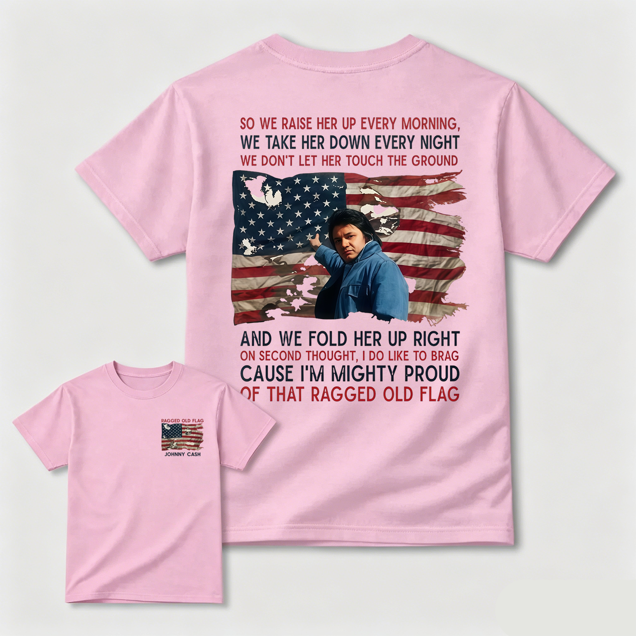 Johnny Cash Tribute Tee – Ragged Old Flag Americana Shirt