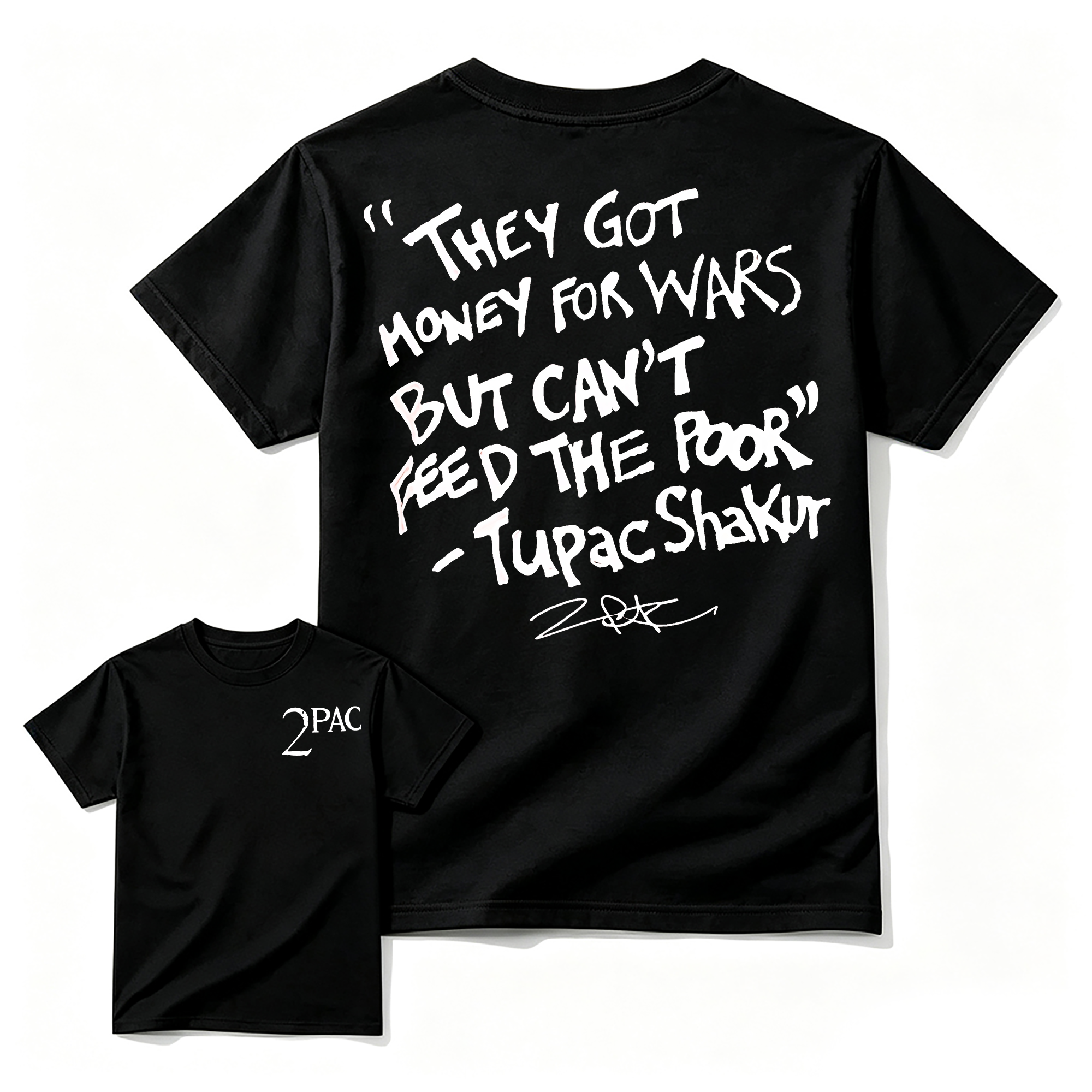 "Money For Wars" Quote Graphic T-Shirt Vintage Hip Hop Cotton Tee