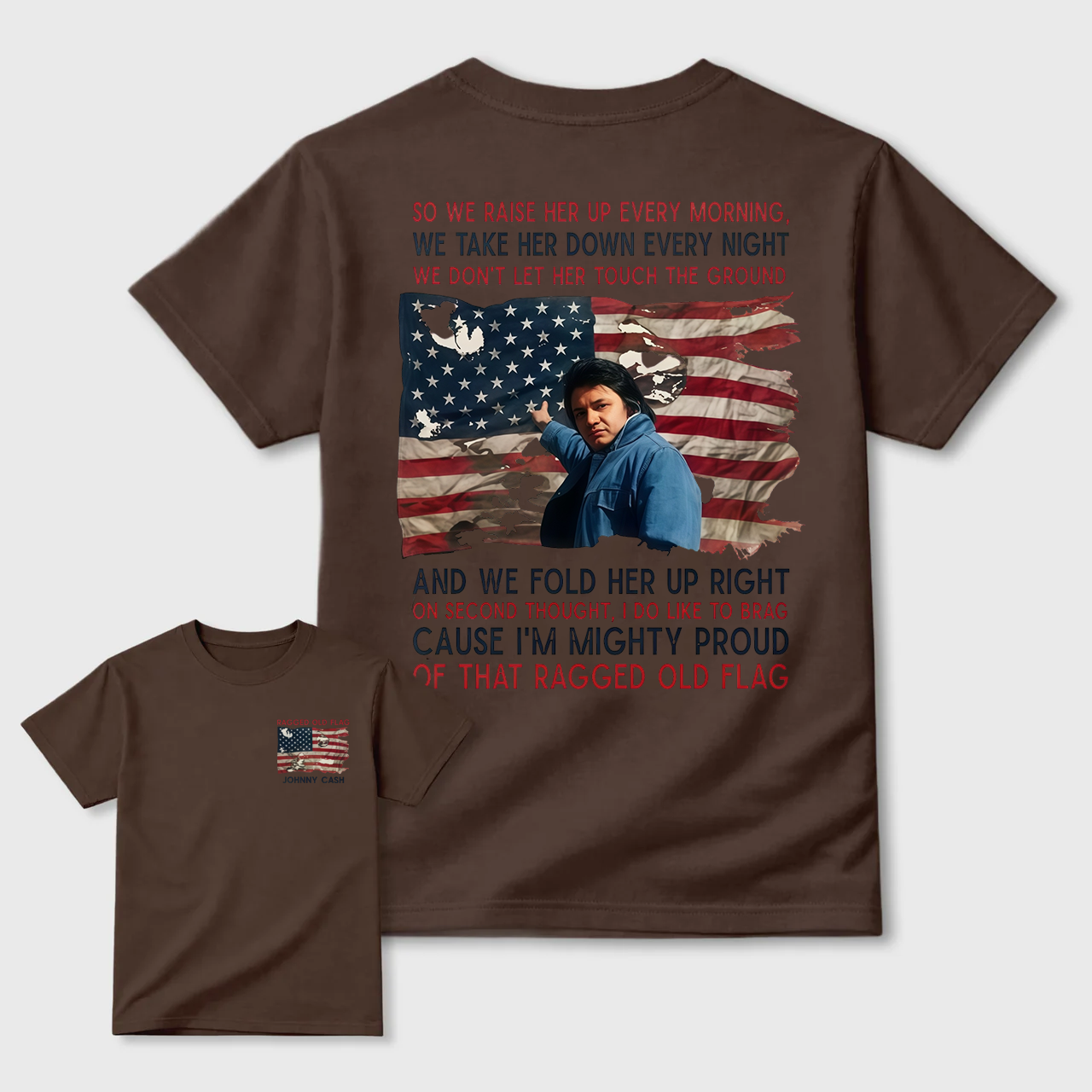 Johnny Cash Tribute Tee – Ragged Old Flag Americana Shirt