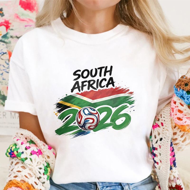 South Africa 2026 World Cup Soccer Ball Flag Design Unisex Classic T-shirt
