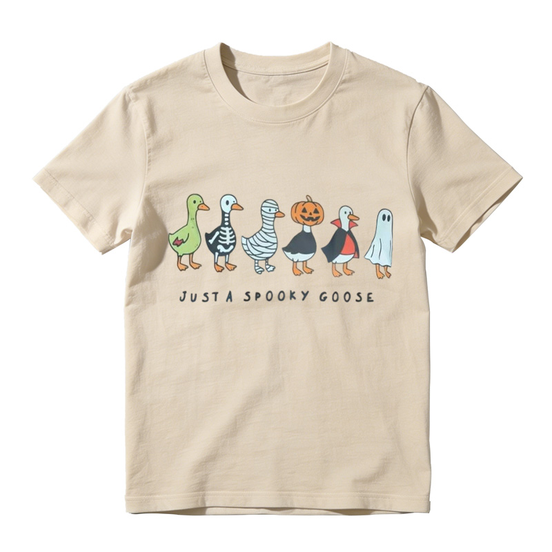 Just A Spooky Goose Halloween Graphic T-Shirt