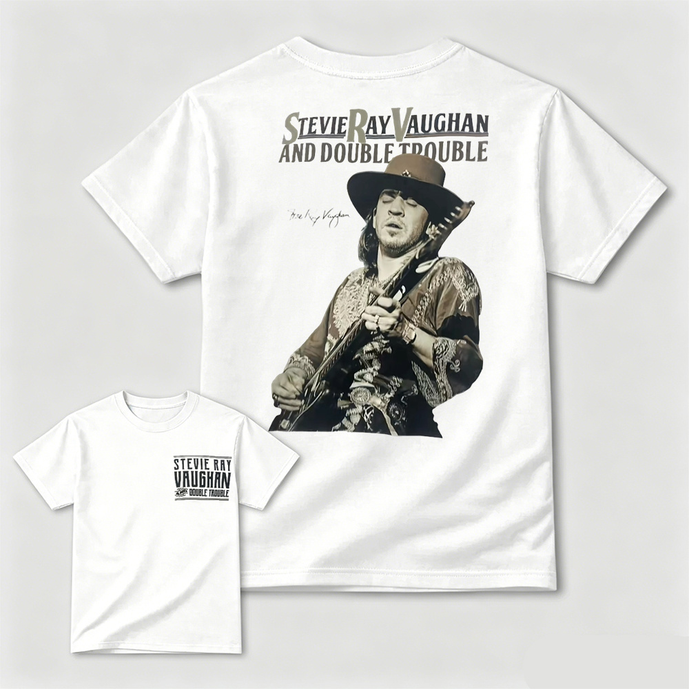 Stevie Ray Vaughan & Double Trouble Vintage Blues Rock Graphic T-Shirt