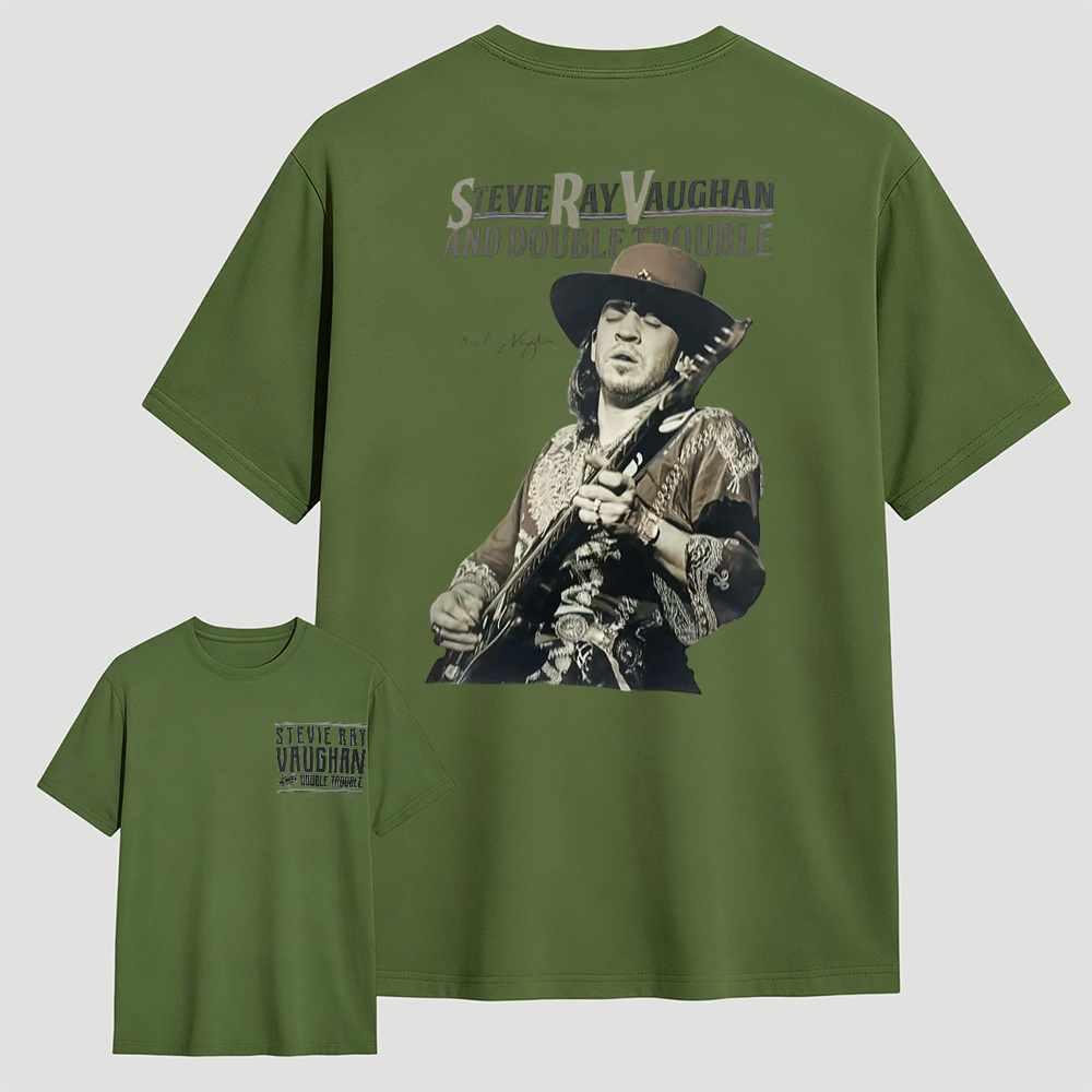 Stevie Ray Vaughan & Double Trouble Vintage Blues Rock Graphic T-Shirt