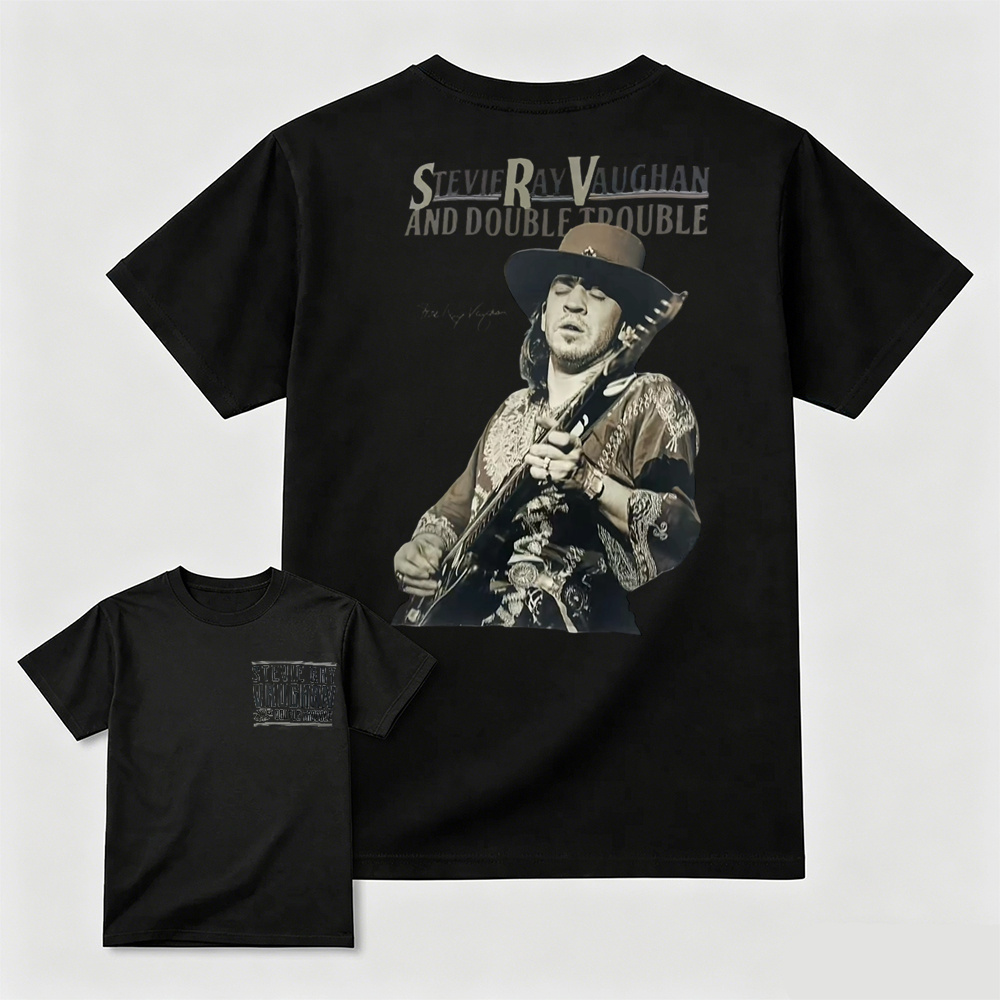 Stevie Ray Vaughan & Double Trouble Vintage Blues Rock Graphic T-Shirt