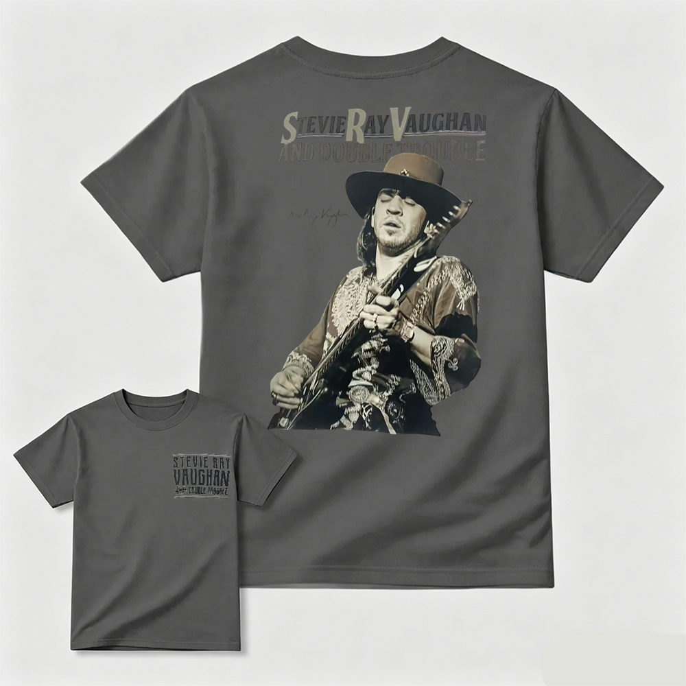 Stevie Ray Vaughan & Double Trouble Vintage Blues Rock Graphic T-Shirt